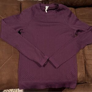 Lululemon dark purple Rest Less Longsleeve Sz 2 Athletic top ribbed pullover